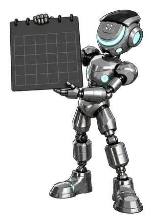 Kalvin holding up a wall calendar